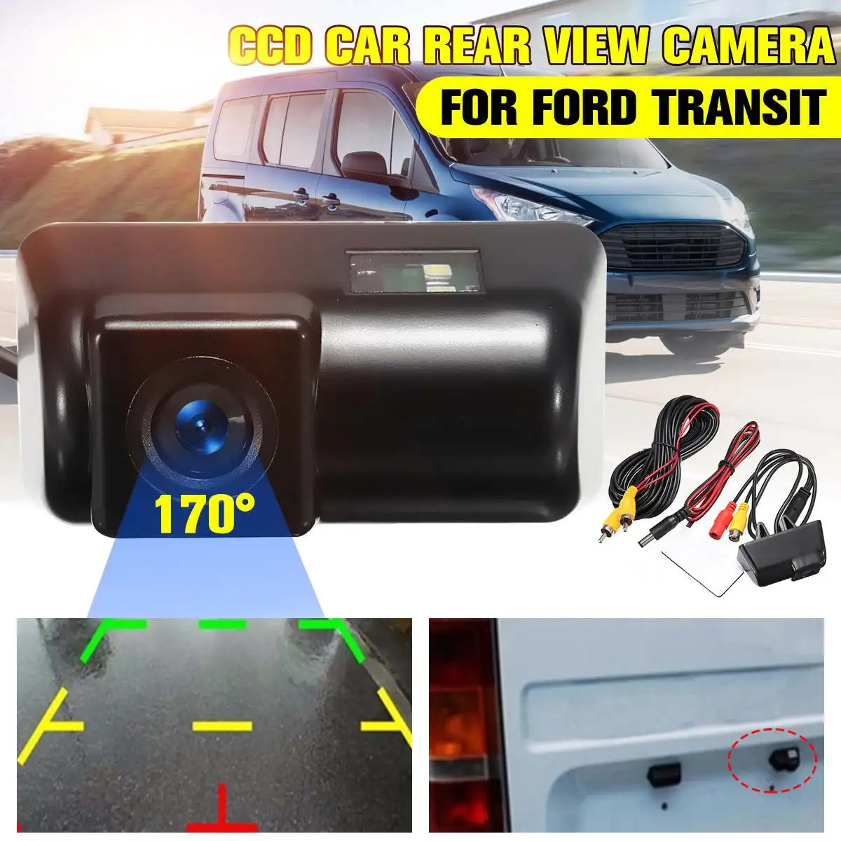 Waterproof Rear View Camera Night Vision 170° CCD Car Reversing Camera Kits for Ford Transit Connect Auto Parking Accessories
Waterproof Rear View Camera Night Vision 170° CCD Car Reversing Camera Kits for Ford Transit Connect Auto Parking Accessories