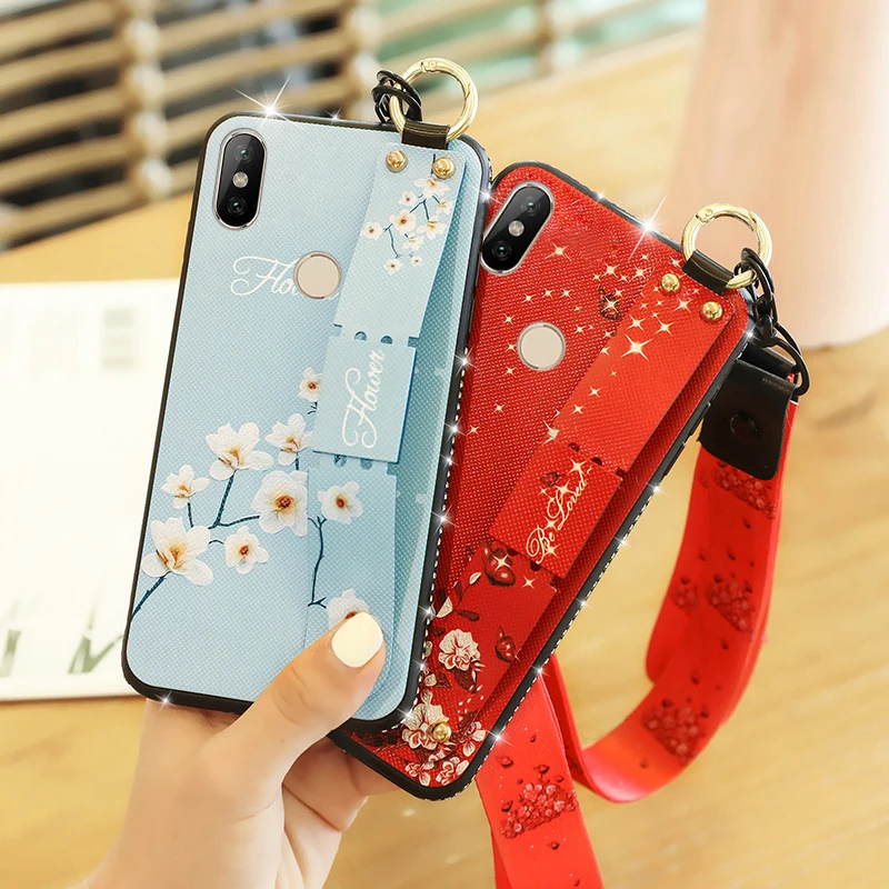 Силиконовый чехол с ремешком на запястье для Xiaomi Mi A2 8 lite light 9 se 9t Redmi Note 7 k20 6 pro 6a |