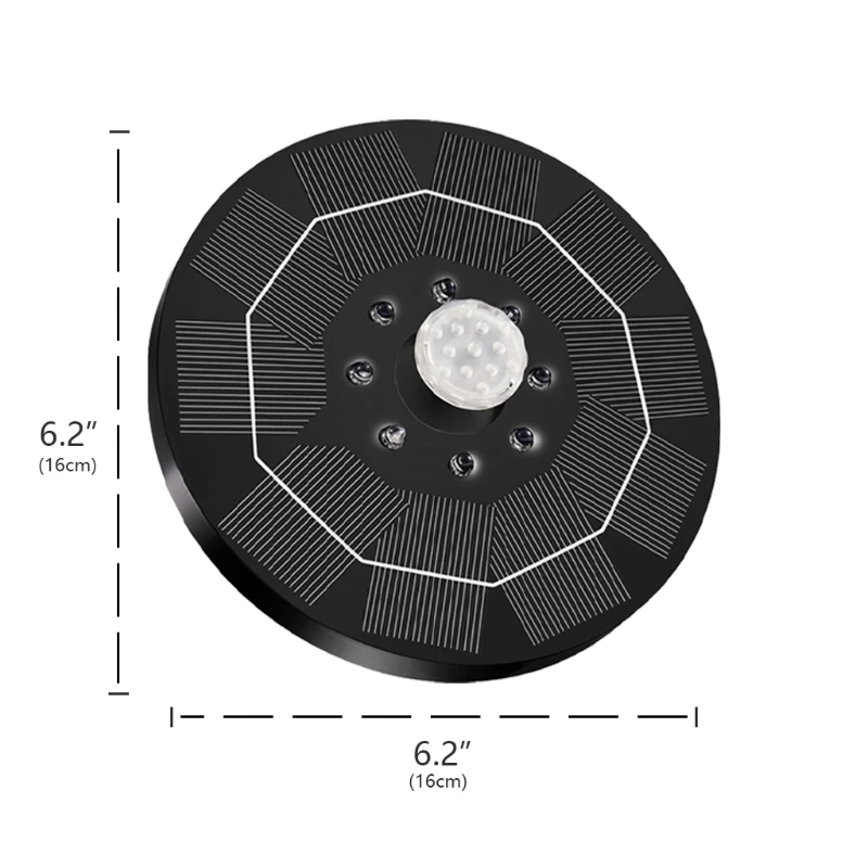 5V 3W Solar Fountain Pump for Bird Bath Water Pump with 8 LED Lights 6 Nozzles for Garden Pond Pool Backyard Decoration
5V 3W Solar Fountain Pump for Bird Bath Water Pump with 8 LED Lights 6 Nozzles for Garden Pond Pool Backyard Decoration