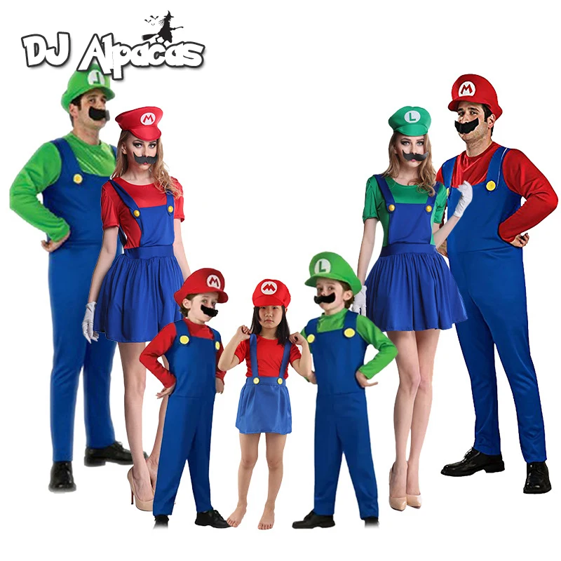 Super Mario Clothes Adults and Kids Mario Family Bros Cosplay Costume Set Children Gift Halloween Party MARIO & LUIGI Clothes
Super Mario Clothes Adults and Kids Mario Family Bros Cosplay Costume Set Children Gift Halloween Party MARIO & LUIGI Clothes