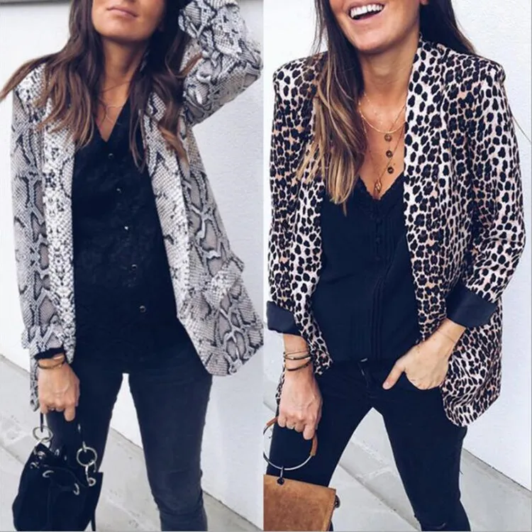 Fall and Winter 2021 Sexy Snake Leopard Printed Long Sleeve Blouse Suit Jacket for Women Office Lady
Fall and Winter 2021 Sexy Snake Leopard Printed Long Sleeve Blouse Suit Jacket for Women Office Lady