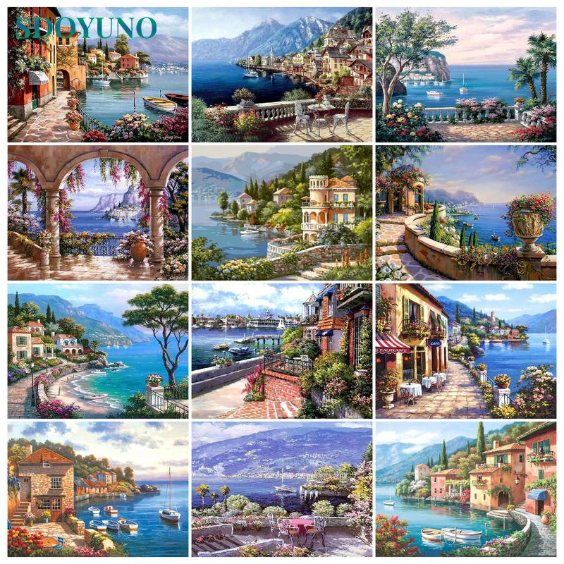 SDOYUNO Harbor Scenery Paint By Numbers Kits DIY 60x75cm Oil Painting By Numbers On Canvas Seascape Frameless Home Decor
SDOYUNO Harbor Scenery Paint By Numbers Kits DIY 60x75cm Oil Painting By Numbers On Canvas Seascape Frameless Home Decor