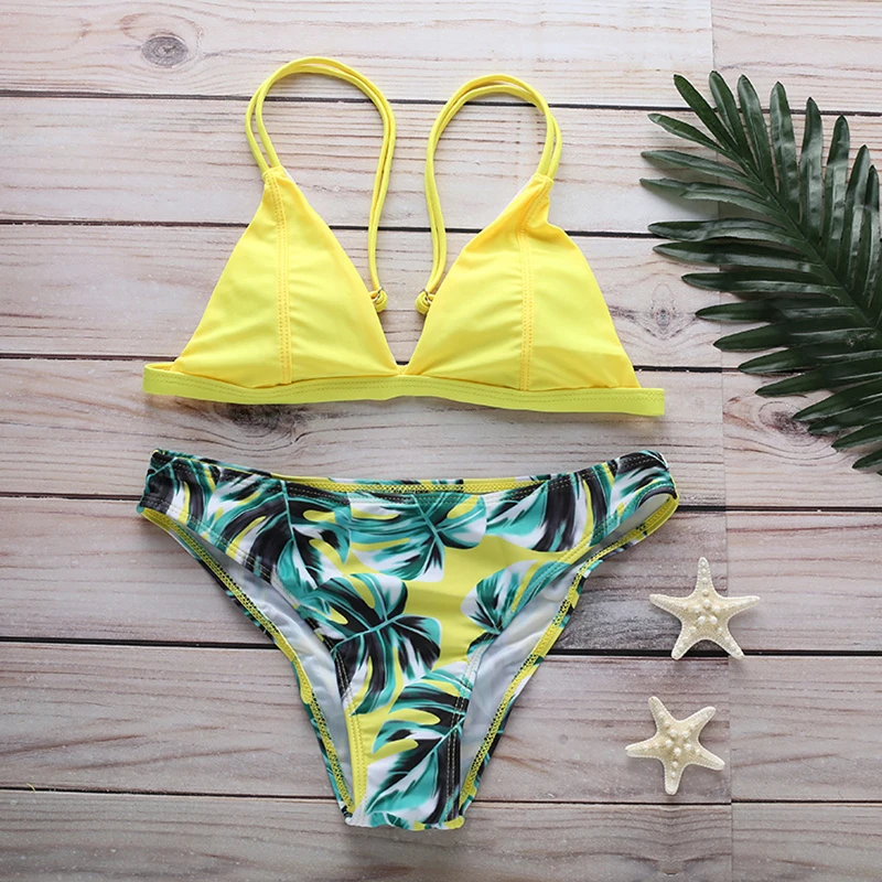 Women Swimwear Bikini Set Print Leaves Push-Up Padded Bathing Swimsuit Beachwear Swimming Suit For Women Bikini 2021
Women Swimwear Bikini Set Print Leaves Push-Up Padded Bathing Swimsuit Beachwear Swimming Suit For Women Bikini 2021