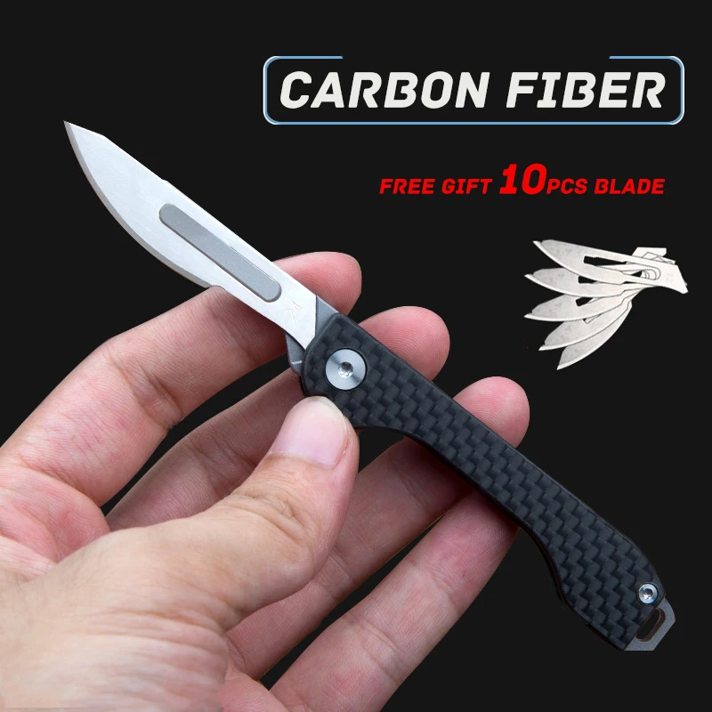 Carbon Fiber Folding Key Knife EDC Portable Scalpel Mini Pocket Knifes Emergency Medical Folding Knives Self-defense Survival
Carbon Fiber Folding Key Knife EDC Portable Scalpel Mini Pocket Knifes Emergency Medical Folding Knives Self-defense Survival
