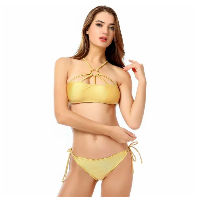 Sexy bikini 2020 swimwear women swimsuit bikinis set biquini swimm suit Solid color Multi rope metal ring Lace up Beautiful back
Sexy bikini 2020 swimwear women swimsuit bikinis set biquini swimm suit Solid color Multi rope metal ring Lace up Beautiful back