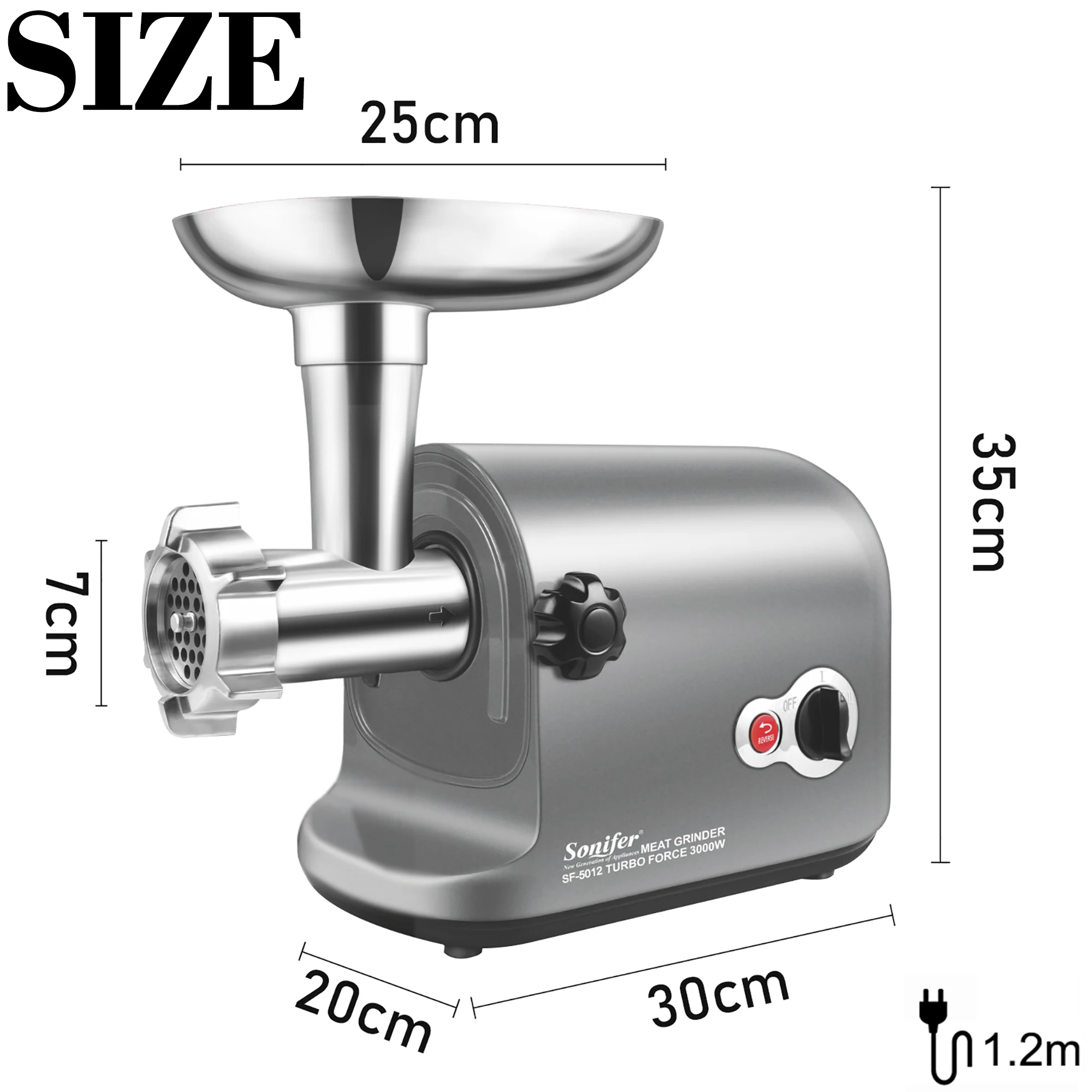 3000W Max Powerful Electric Meat Grinders Stainless Steel Heavy Duty Mincer Sausage Stuffer Food Processor Chopper Sonifer
3000W Max Powerful Electric Meat Grinders Stainless Steel Heavy Duty Mincer Sausage Stuffer Food Processor Chopper Sonifer