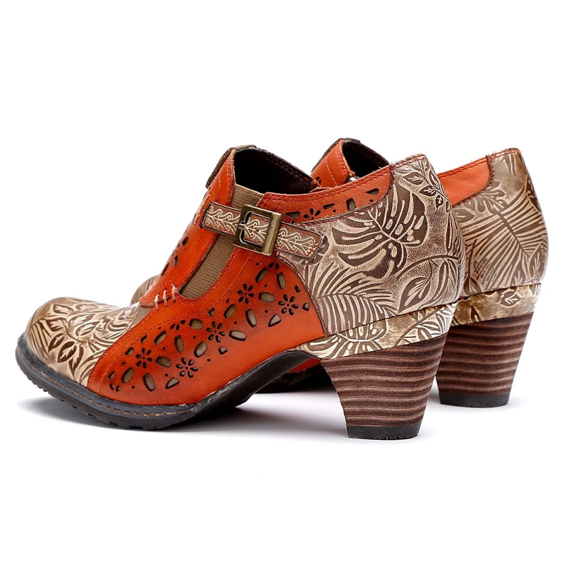 Туфли-лодочки женские из натуральной кожи на высоком каблуке 5 см | Обувь