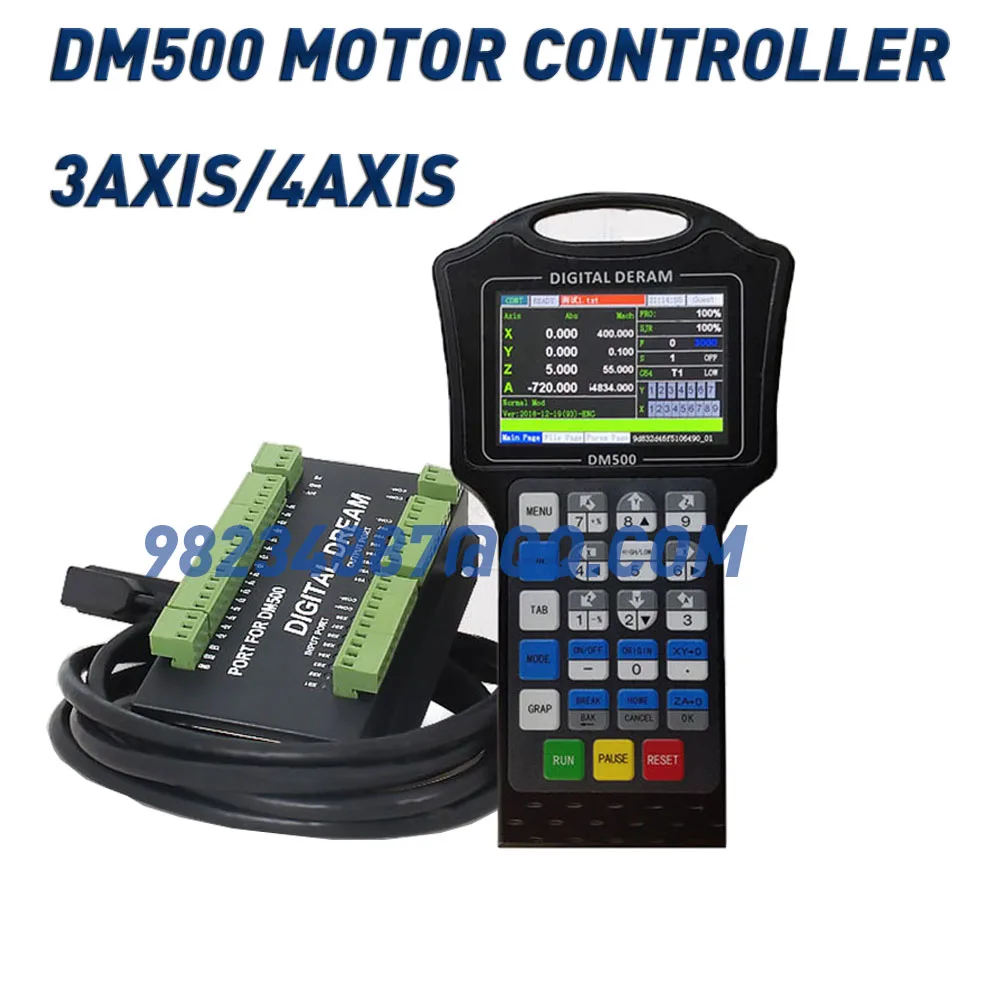 DM500 3/4 axis CNC handle motion controller 500KHz pulse U disk to read G-CODE, used for stepping motor CNC engraving
DM500 3/4 axis CNC handle motion controller 500KHz pulse U disk to read G-CODE, used for stepping motor CNC engraving