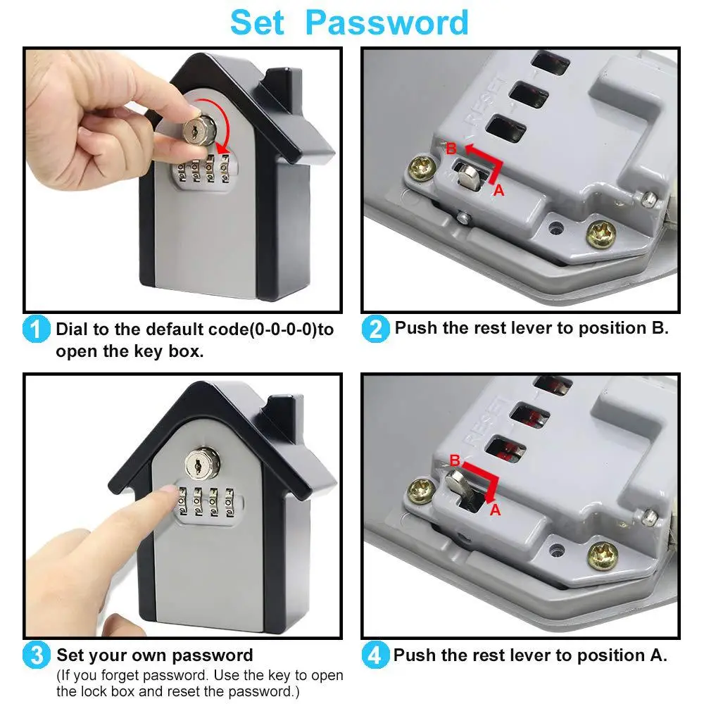 Keybox Lock Key Safe Box Outdoor Wall Mount Combination Password Lock Hidden Keys Storage Box Security Safes For Home Office
Keybox Lock Key Safe Box Outdoor Wall Mount Combination Password Lock Hidden Keys Storage Box Security Safes For Home Office