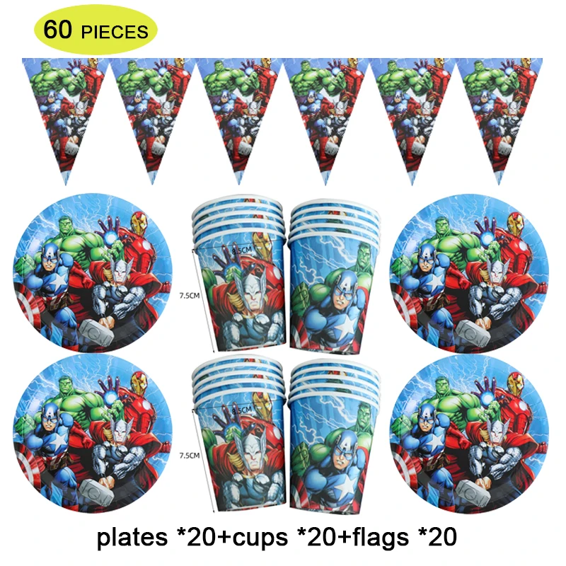 Avengers Theme Birthday Party Decoration Banner/Flags Kids Disposable Tableware Paper Cups Plates Baby Shower Party Supplies Set
Avengers Theme Birthday Party Decoration Banner/Flags Kids Disposable Tableware Paper Cups Plates Baby Shower Party Supplies Set