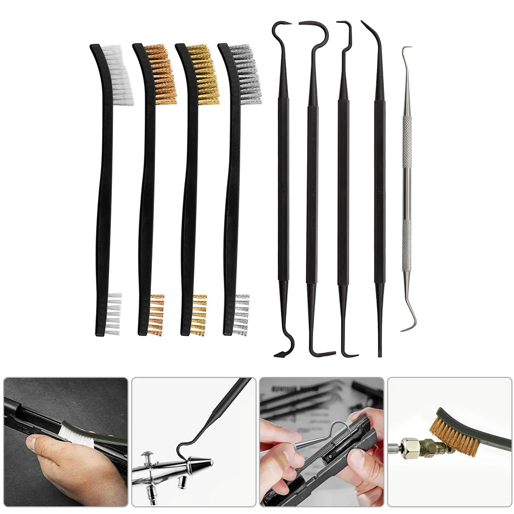 Набор кистей для чистки, комплект из 9 предметов для охоты на открытом воздухе, с крючками, для чистки труб и трещин, аксессуары для охоты
Набор кистей для чистки, комплект из 9 предметов для охоты на открытом воздухе, с крючками, для чистки труб и трещин, аксессуары для охоты