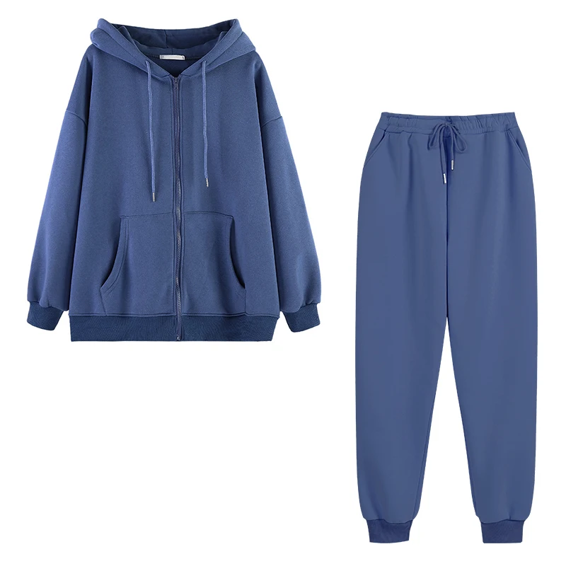 Women's TWO Piece Tracksuit Casual Long Sleeve Zipper Sportwear Autumn Warm Hoodie Female Jackets and Long Pants Fleece Set
Women's TWO Piece Tracksuit Casual Long Sleeve Zipper Sportwear Autumn Warm Hoodie Female Jackets and Long Pants Fleece Set