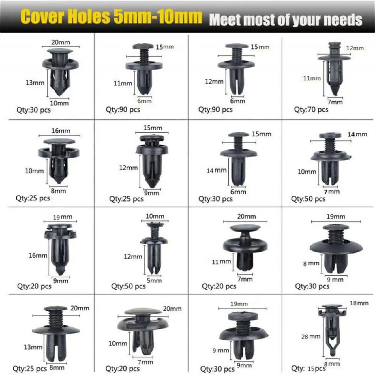 620pcs Car Clips Auto Fastener Clips Mixed Car Body Push Retainer Pin Bumper Door Trim Fastener Kit Into The Car Accessories
620pcs Car Clips Auto Fastener Clips Mixed Car Body Push Retainer Pin Bumper Door Trim Fastener Kit Into The Car Accessories
