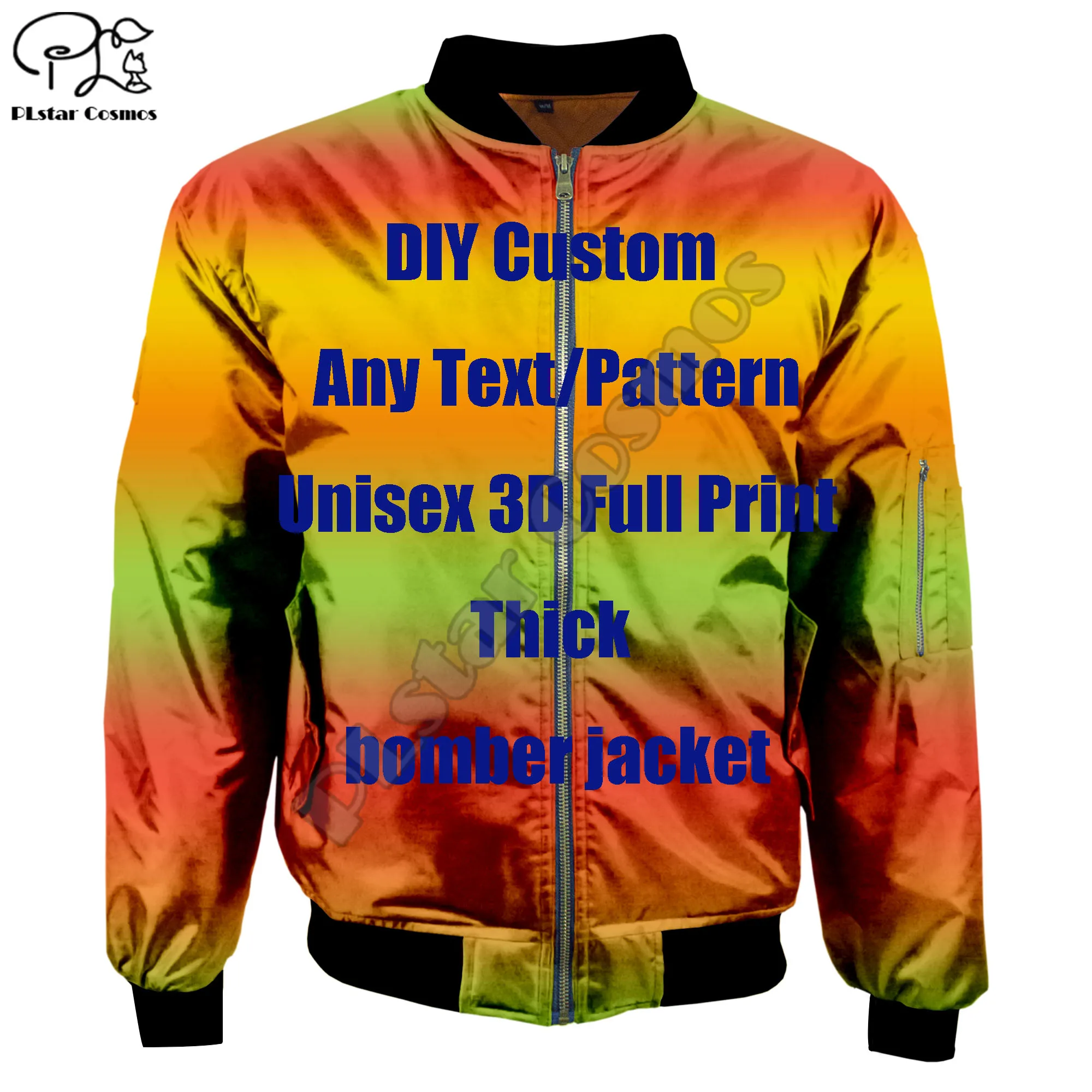 Drop Ship DIY 3D Custom Men US Sizes Bomber Jackets coat tracksuit women Winter Thick Oversized Casual Long Sleeve Flight Jacket
Drop Ship DIY 3D Custom Men US Sizes Bomber Jackets coat tracksuit women Winter Thick Oversized Casual Long Sleeve Flight Jacket