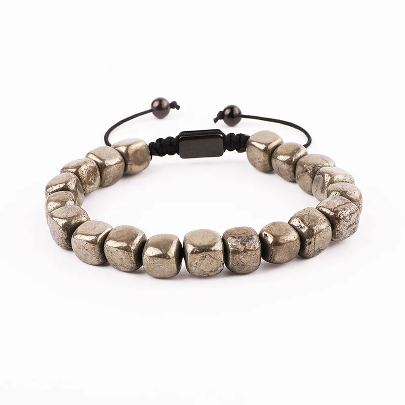 New Fashion Beads Bracelet Natural Stone Cube Pyrite Adjustable Macrame Bracelet Custom Jewelry Women Men
New Fashion Beads Bracelet Natural Stone Cube Pyrite Adjustable Macrame Bracelet Custom Jewelry Women Men