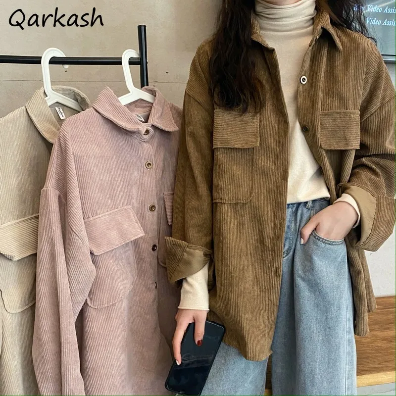 Basic Jackets Women Corduroy All-match Pockets Loose Outwear Retro Students New Arrival Cozy Popular Daily Stylish Female Chic
Basic Jackets Women Corduroy All-match Pockets Loose Outwear Retro Students New Arrival Cozy Popular Daily Stylish Female Chic