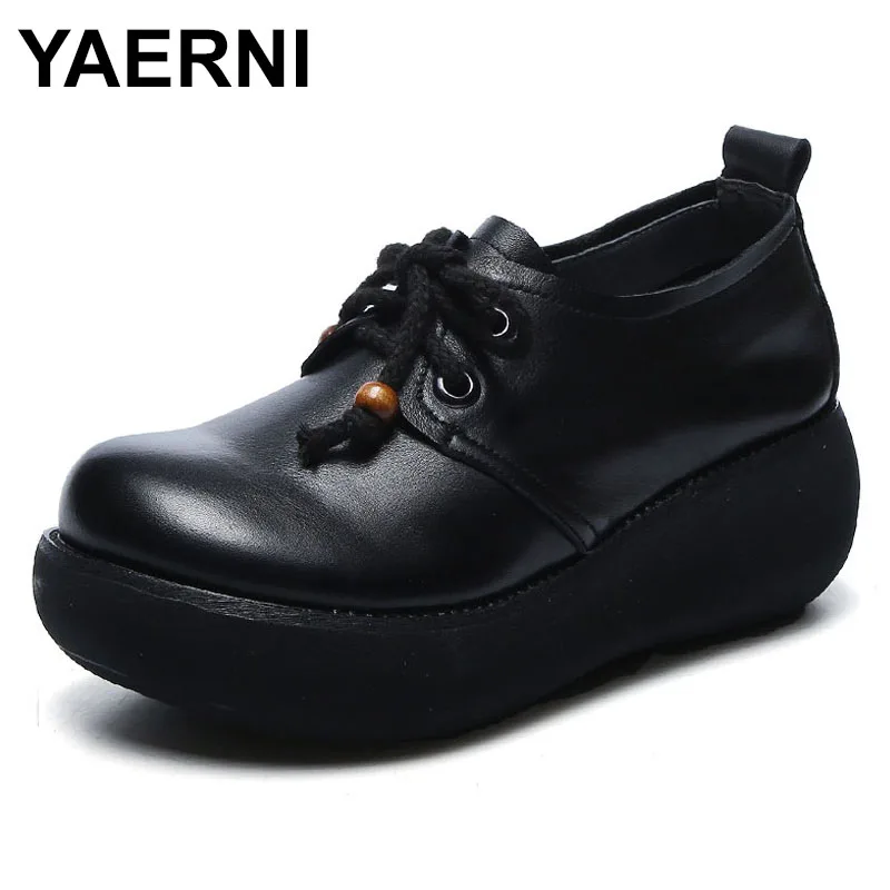 YAERNI shoes woman 2020 spring high quality 100% genuine leather platform shoes women retro handmade single platform shoes
YAERNI shoes woman 2020 spring high quality 100% genuine leather platform shoes women retro handmade single platform shoes