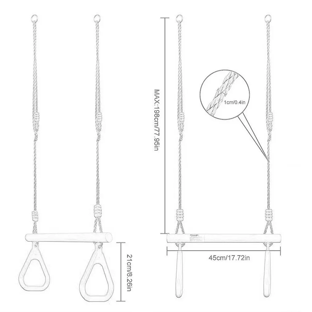 Kids Adult Outdoor Indoor Multifunction Wood Trapeze Swing with Plastic Rings Funny Game Toys For Chhildren Sport Birthday Gift
Kids Adult Outdoor Indoor Multifunction Wood Trapeze Swing with Plastic Rings Funny Game Toys For Chhildren Sport Birthday Gift