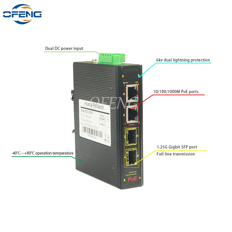 4-портовый полный гигабитный Промышленный Коммутатор POE Ethernet, умный коммутатор 2 * POE + 2 * SFP-порта IEEE 802.3af/at ,IP40, Молниеносная защита DIN-рейка
4-портовый полный гигабитный Промышленный Коммутатор POE Ethernet, умный коммутатор 2 * POE + 2 * SFP-порта IEEE 802.3af/at ,IP40, Молниеносная защита DIN-рейка