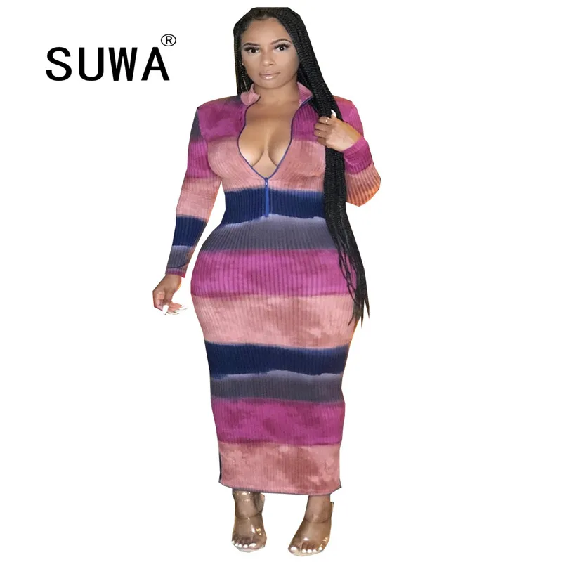 Tie Dye Bodycon Midi Dresses For Woman Party Night Club Deep V Neck Long Sleeve Fall Winter Sexy Club Outfits 2020
Tie Dye Bodycon Midi Dresses For Woman Party Night Club Deep V Neck Long Sleeve Fall Winter Sexy Club Outfits 2020