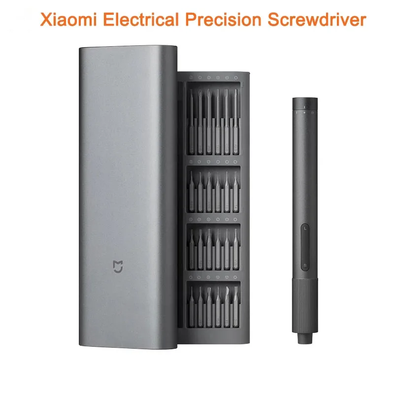 Xiaomi Mijia Electrical Precision Screwdriver Kit 2 Gear Torque Control 400 Screw 1 Type-C Rechargeable Magnetic Aluminum Case |
