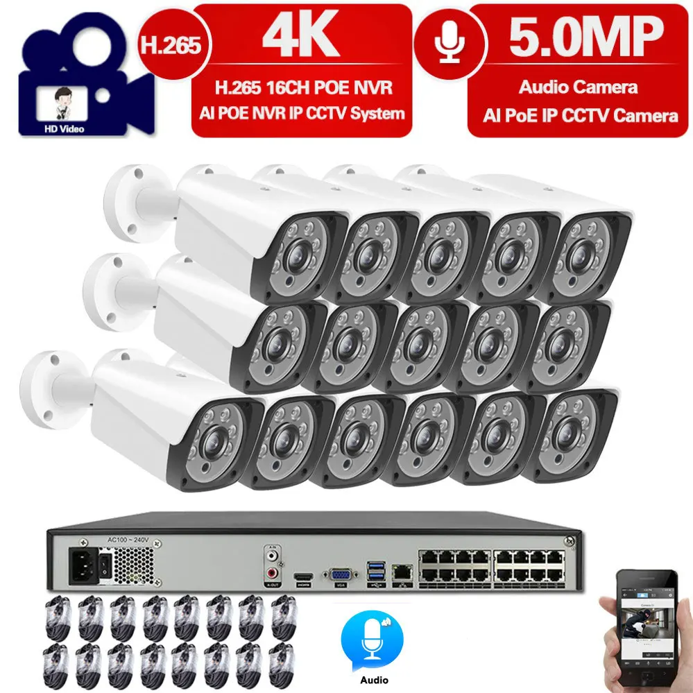 Комплект наружных IP-камер видеонаблюдения H.265, 16 каналов, 4K POE, NVR, 5 Мп водонепроницаемые, 8 каналов
Комплект наружных IP-камер видеонаблюдения H.265, 16 каналов, 4K POE, NVR, 5 Мп водонепроницаемые, 8 каналов