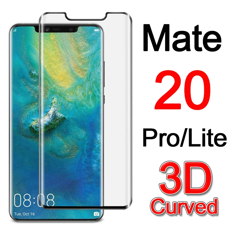 Защитное стекло Mate20 для Huawei Matte 20 Pro Light Lite защита экрана 5D изогнутое на Mate