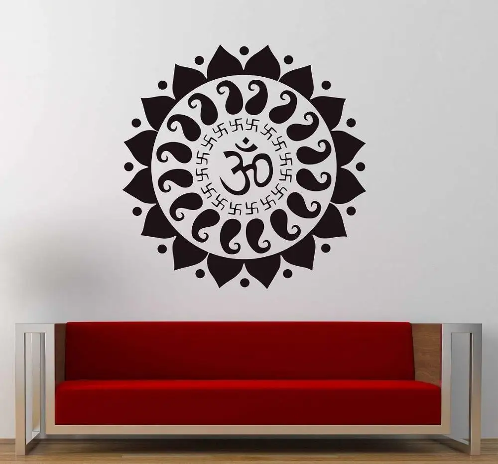 Mantra Wall Decal Bedroom Meditation Room Yoga Interior Decor Door Window Vinyl Stickers Art Removable Mural Single Color Q264 | Дом и сад