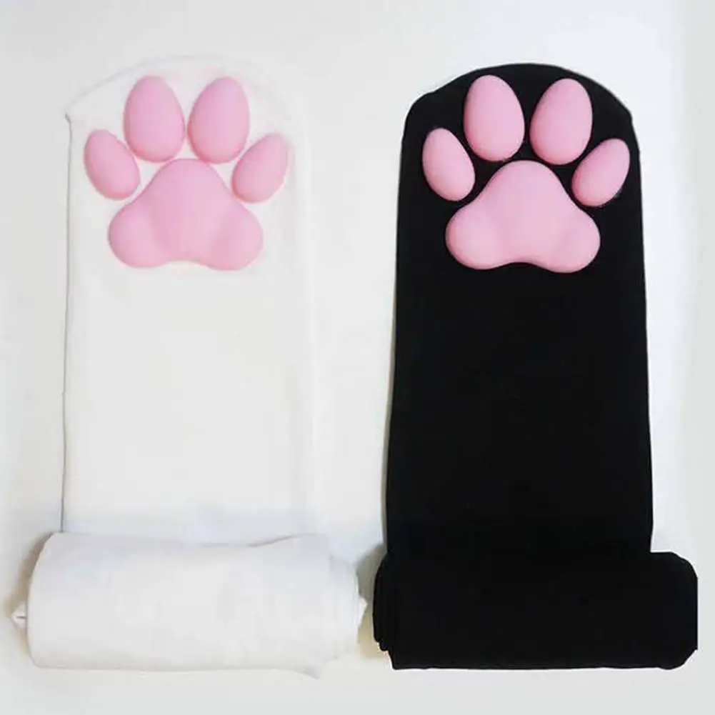 

Female Socks Cat Meat Cushion Soft 3D Kitten Paw Pad Cute Pink Thigh High Over Knee Socks for Cosplay Women's Long Stockings