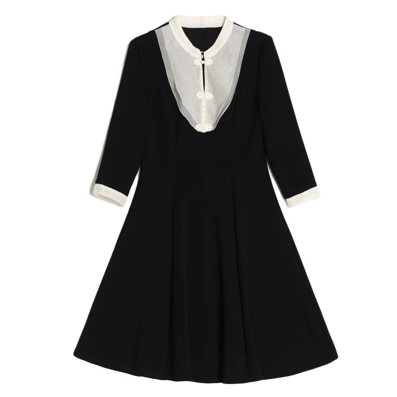 2021 Spring Plus Size Vintage Women Dresses Korean Autumn 3/4 Sleeve Office Lady Dress Casual Party Hepburn Sexy Black Vestidos
2021 Spring Plus Size Vintage Women Dresses Korean Autumn 3/4 Sleeve Office Lady Dress Casual Party Hepburn Sexy Black Vestidos