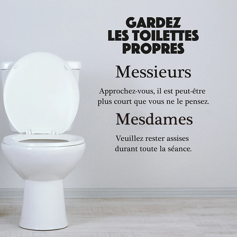 Sticker Citation WC Gardez Les Toilettes Propres Vinyl Wall Decor French WC Wall Art Decal Toilet Door Sign Wallpaper E442
Sticker Citation WC Gardez Les Toilettes Propres Vinyl Wall Decor French WC Wall Art Decal Toilet Door Sign Wallpaper E442