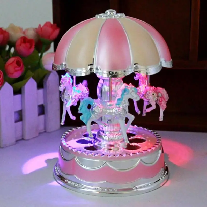 Carousel Music Box LED Light Holiday Wedding Party Decoration Us Merry Go Round Children Girls Birthday Christmas Gift Kids Toy
Carousel Music Box LED Light Holiday Wedding Party Decoration Us Merry Go Round Children Girls Birthday Christmas Gift Kids Toy