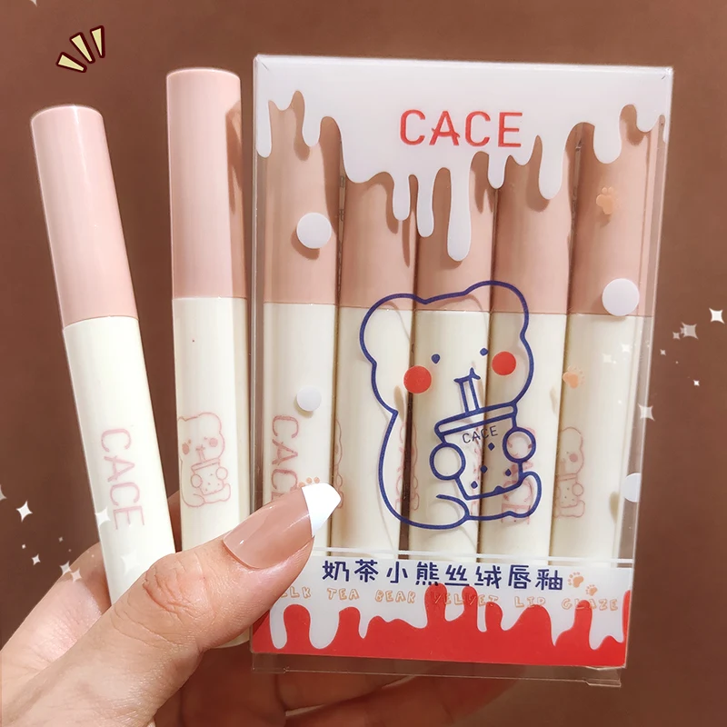 CACE 5Pcs Set Velvet Liquid Lipstick Sexy Matte Lip Gloss Waterproof Lip Glaze Not Fade Lip Tint Lips Makeup Set Labiales Помада
CACE 5Pcs Set Velvet Liquid Lipstick Sexy Matte Lip Gloss Waterproof Lip Glaze Not Fade Lip Tint Lips Makeup Set Labiales Помада