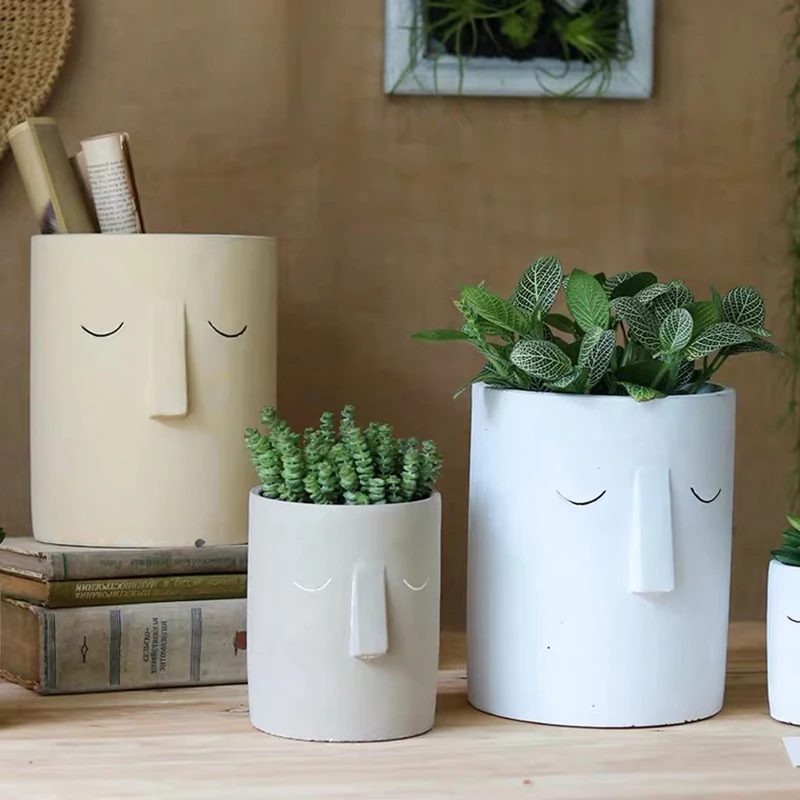 PRZY Nordic Art Face Planter Mold Concrete Flower Pot Making Moulds Cement Planter Molds DIY Silicone Plaster Resin Craft
PRZY Nordic Art Face Planter Mold Concrete Flower Pot Making Moulds Cement Planter Molds DIY Silicone Plaster Resin Craft