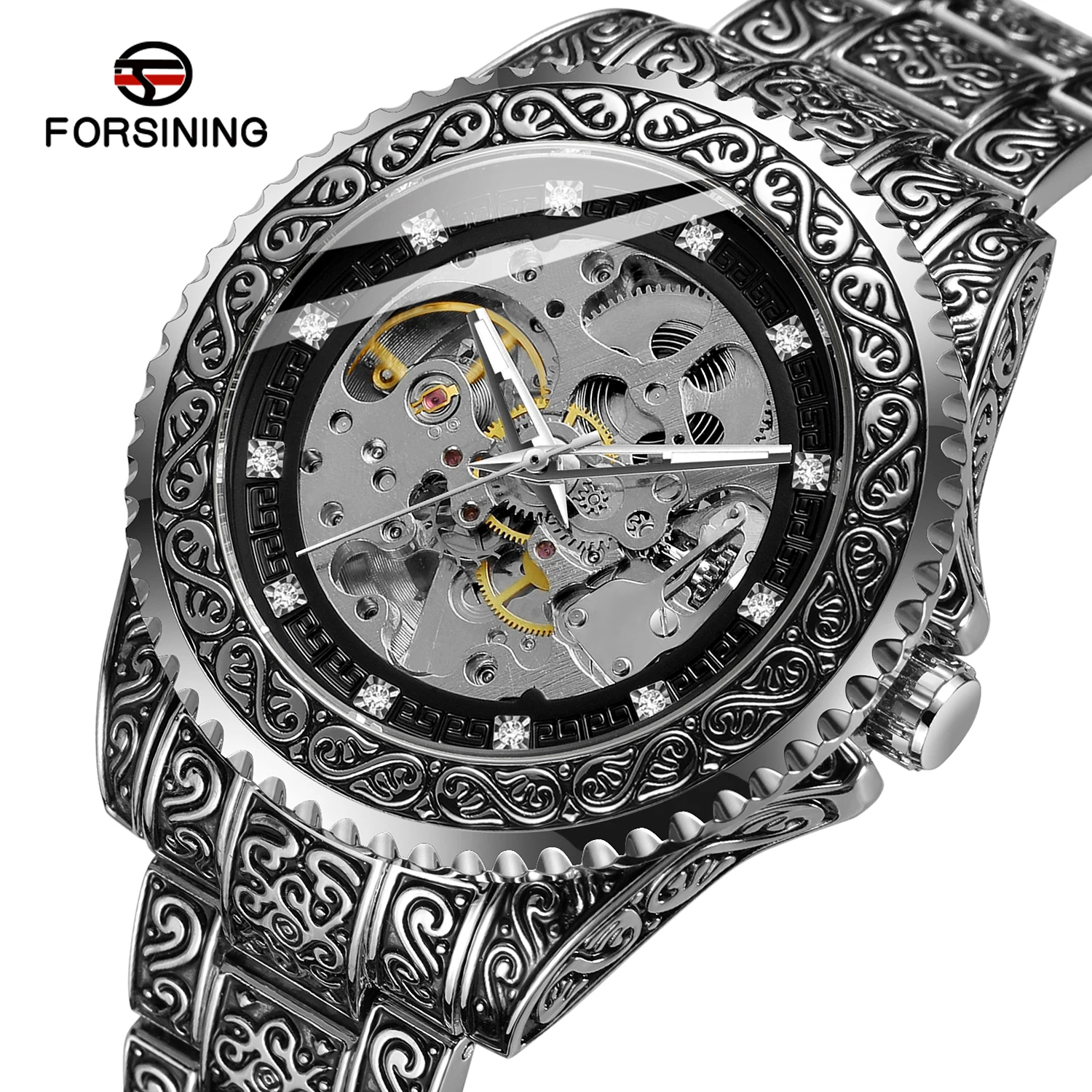 Forsining 2021 Fashion Tourbillion Design Golden Stainless Steel Waterproof Men Automatic Mechanical Wristwatch Top Brand Luxury
Forsining 2021 Fashion Tourbillion Design Golden Stainless Steel Waterproof Men Automatic Mechanical Wristwatch Top Brand Luxury