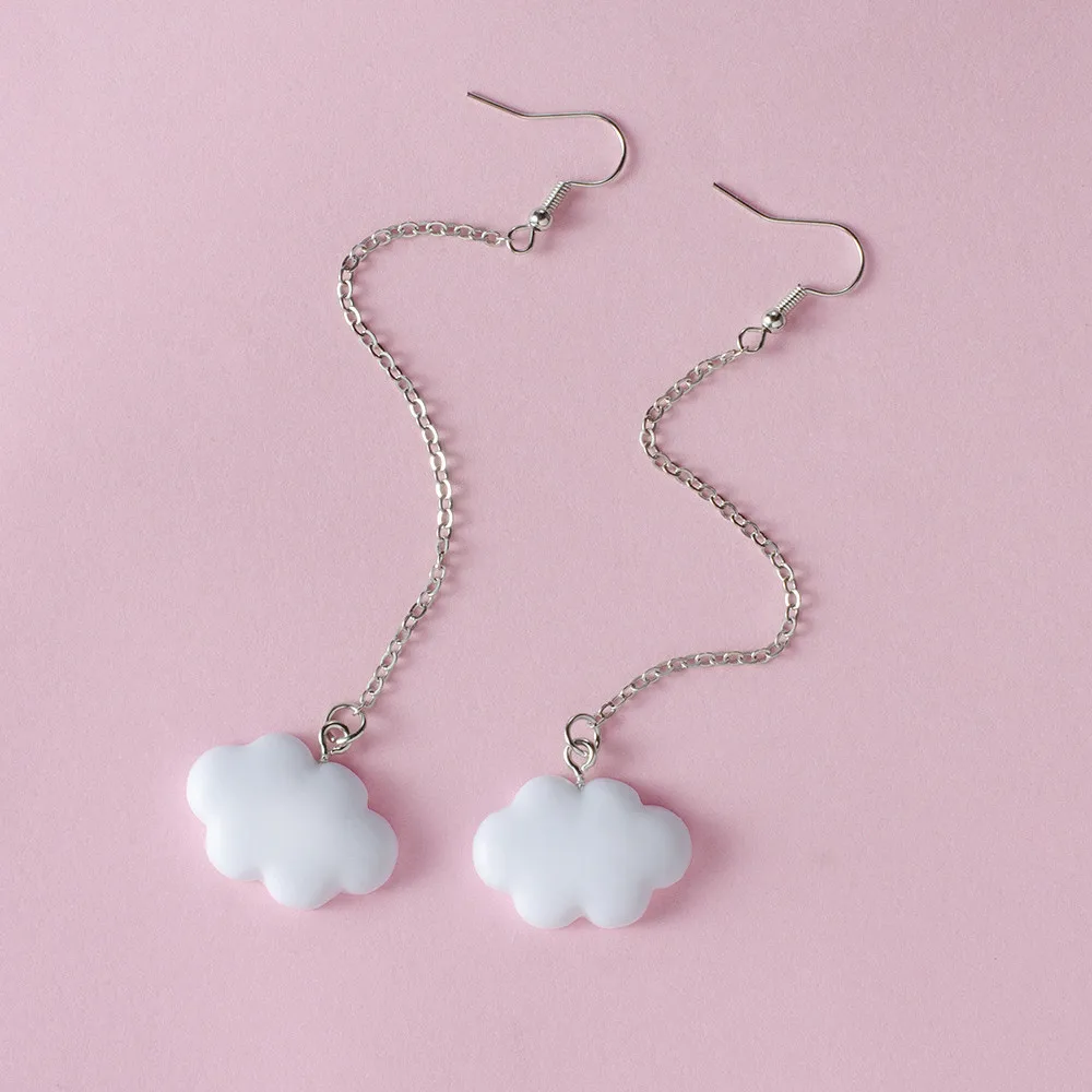 Elegant Fashion Style White Dangling Earrings for Women Cute Simple Cloud Earrings with Chain SImple Ladies Ears Jewellery
Elegant Fashion Style White Dangling Earrings for Women Cute Simple Cloud Earrings with Chain SImple Ladies Ears Jewellery