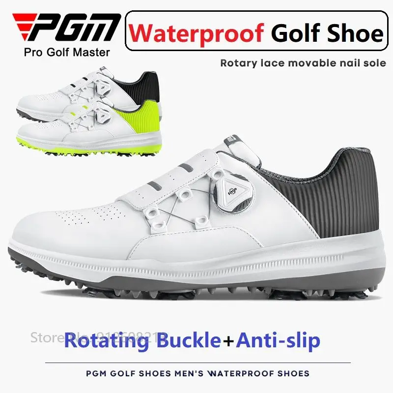 PGM Waterproof Male Golf Sneaker Rotating Knob Men Golf Shoe Anti-skid Movable Nail Trainers Breathable Genuine Leather Footwear
PGM Waterproof Male Golf Sneaker Rotating Knob Men Golf Shoe Anti-skid Movable Nail Trainers Breathable Genuine Leather Footwear
