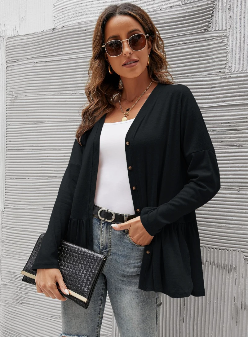 Женский пикантный однобортный кардиган средней длины с V-образным вырезом и длинным рукавом, осень 2021
Женский пикантный однобортный кардиган средней длины с V-образным вырезом и длинным рукавом, осень 2021