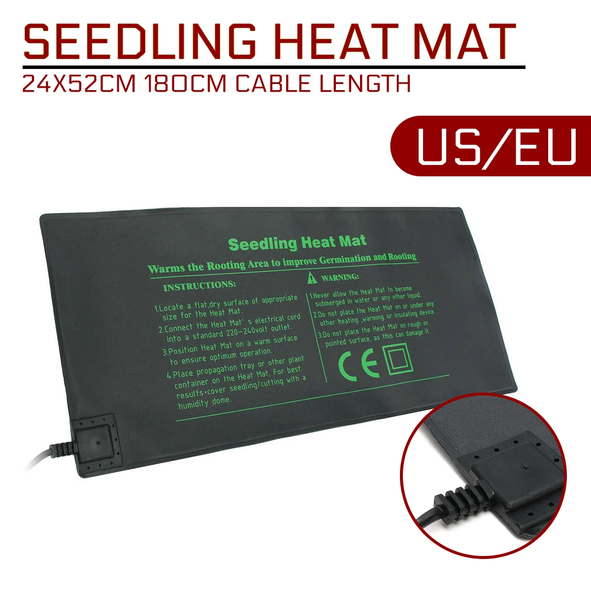 Нагревательный коврик для рассады 24x52 см, растительное семя, прорастание, клонирование, стартер, теплый коврик, цветы, растительный сад, принадлежности для инструментов
Нагревательный коврик для рассады 24x52 см, растительное семя, прорастание, клонирование, стартер, теплый коврик, цветы, растительный сад, принадлежности для инструментов
