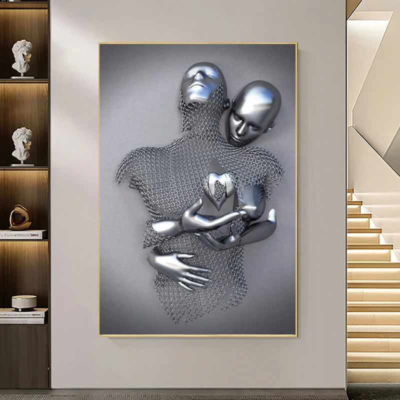 Nordic Couples Metal Figure Statue Wall Art Canvas Painting Lover Sculpture Poster Print Wall Picture for Living Room Home Decor 
Nordic Couples Metal Figure Statue Wall Art Canvas Painting Lover Sculpture Poster Print Wall Picture for Living Room Home Decor