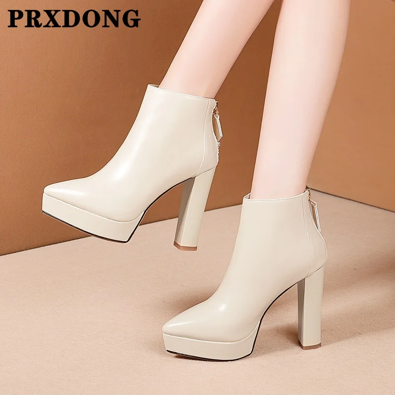 2021 Women Ankle Boots Genuine Leather High Heels Platform Shoes Woman Autumn Winter Warm Zipper fashion Casual Basic Boots 40
2021 Women Ankle Boots Genuine Leather High Heels Platform Shoes Woman Autumn Winter Warm Zipper fashion Casual Basic Boots 40