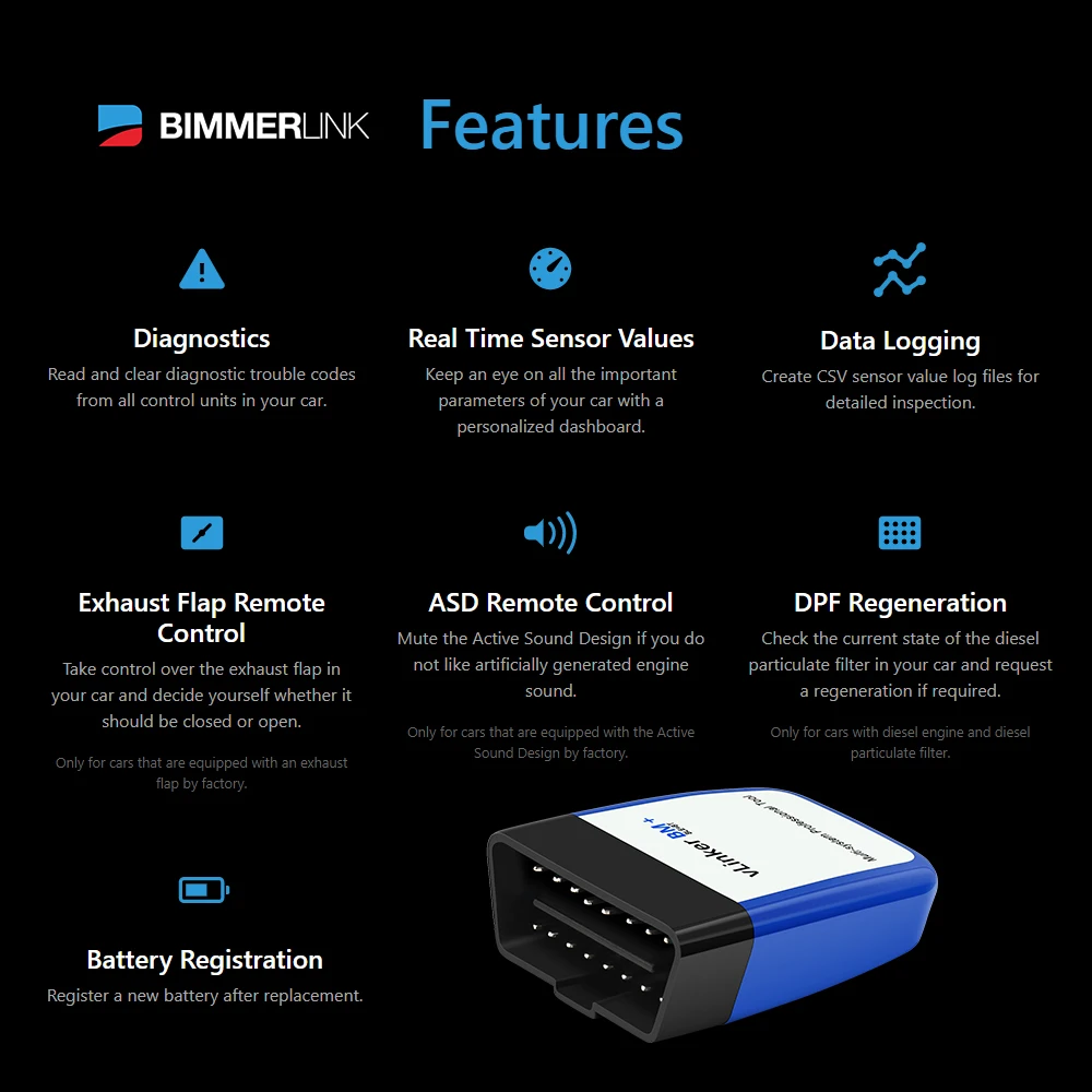 Автомобильный диагностический сканер Vgate vLinker BM ELM327 для BMW Wi-Fi Bluetooth 4 0 OBD2 OBD 2