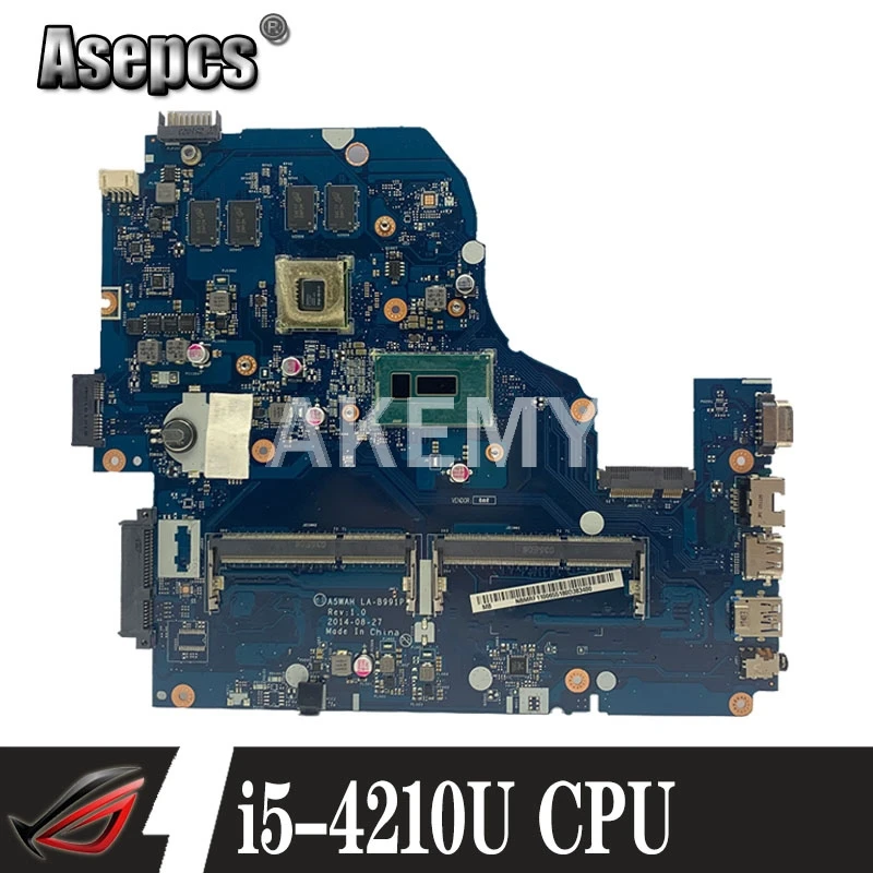 Z5WAH LA B162P / B991P NBMLC11004 NB.MLC11.004 материнская плата для Acer aspire E1 572G E5 571 571G i5 4210U 2GB
