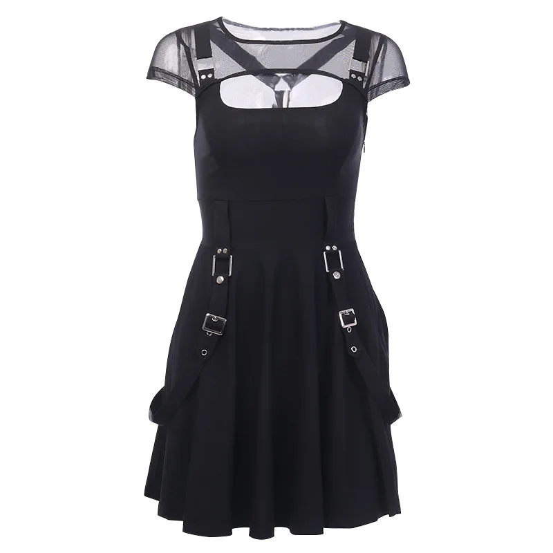 2021 New Y2K Style Black Dress Sexy Hollow Mesh Stitching Mini Dress See-through Backless Women's Street Fashion A-line Dress
2021 New Y2K Style Black Dress Sexy Hollow Mesh Stitching Mini Dress See-through Backless Women's Street Fashion A-line Dress