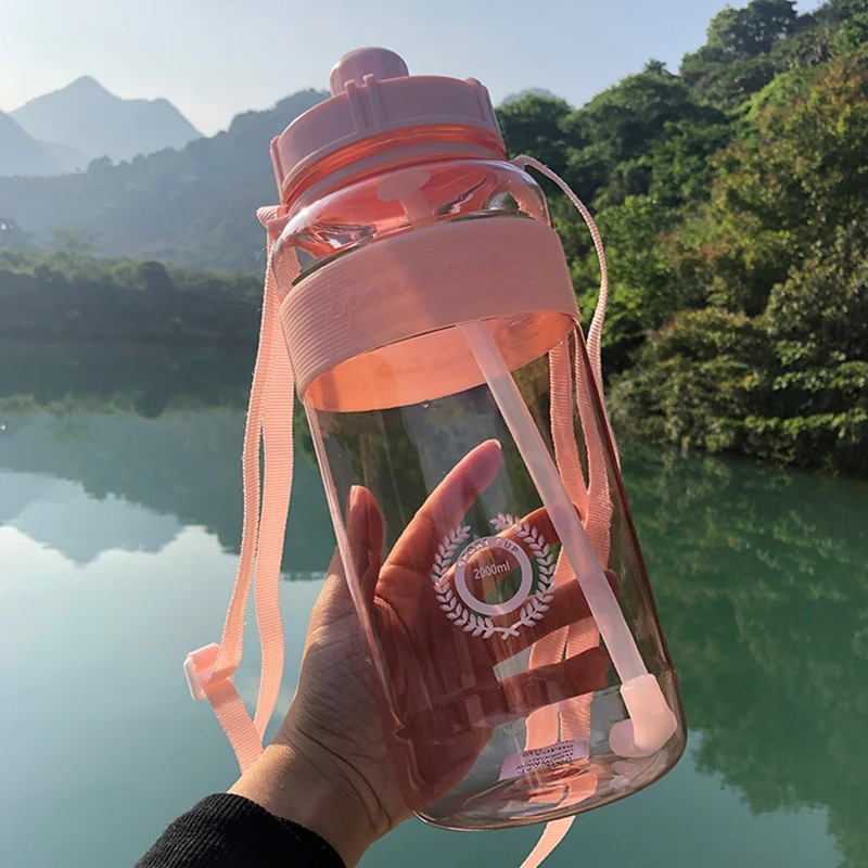 

2000ml-600ml Outdoor Fitness Sports Bottle Kettle Large Capacity Portable Climbing Bicycle Water Bottles BPA Free Gym Space Cups