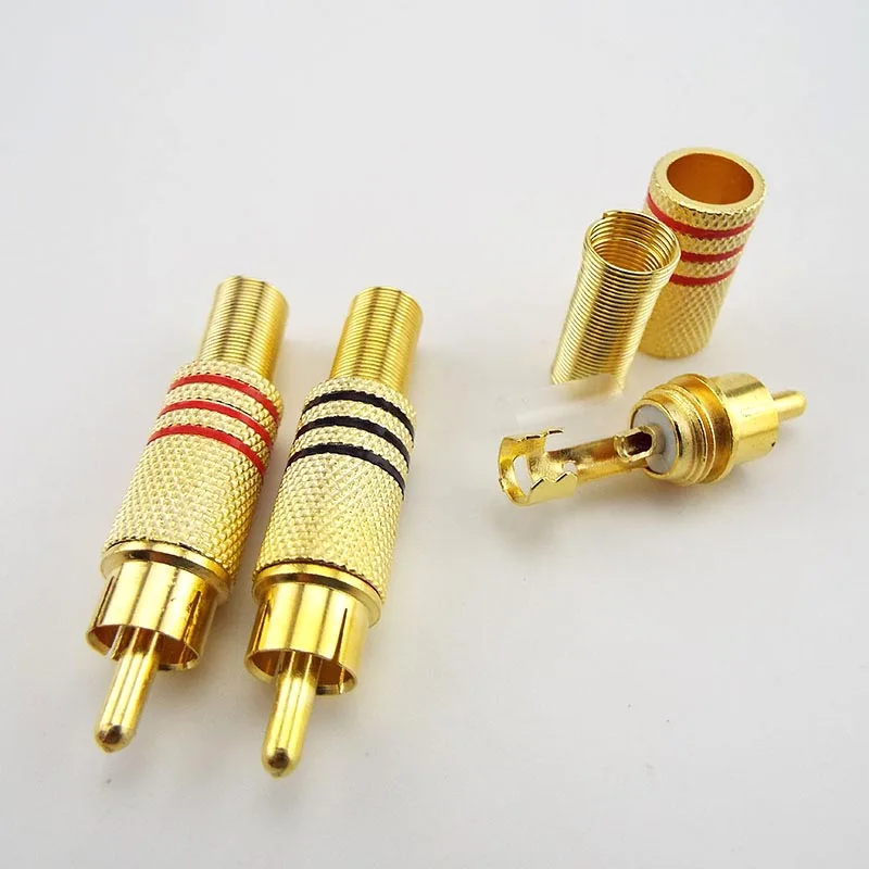 4pcs 10pcs Gold RCA Male female Connector plug Connectors adapter solder type for Audio Cable Plug Adapter Video CCTV camera |