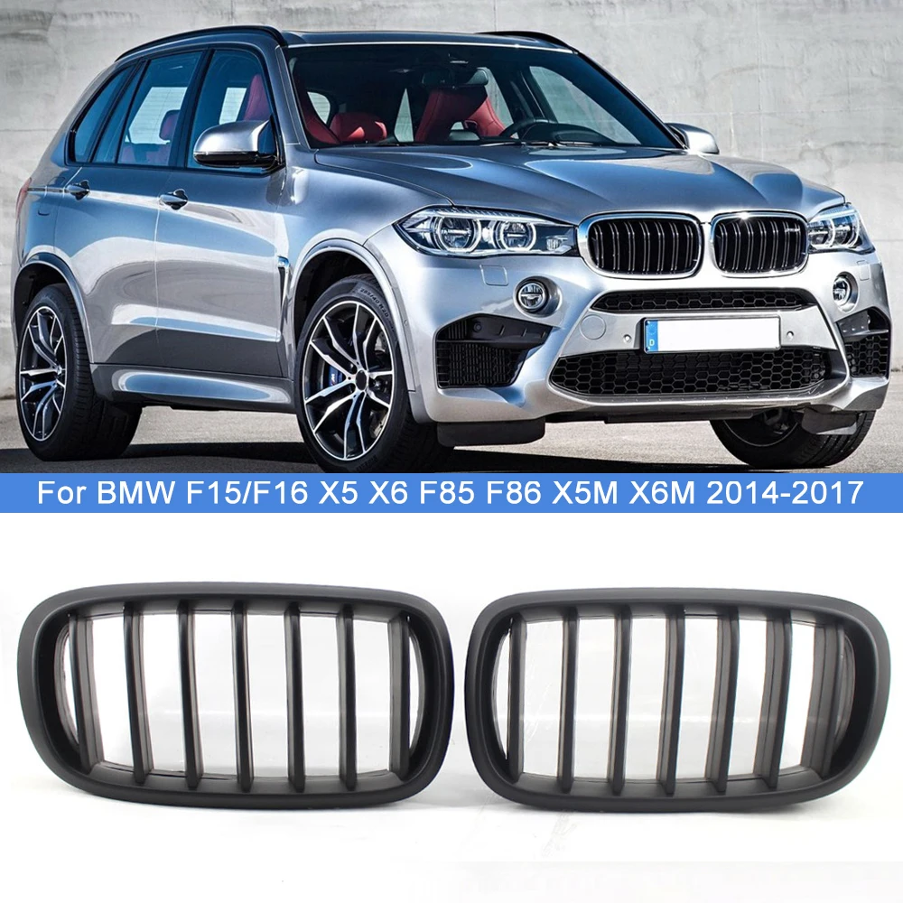 2PCS Car Matte Black Front Bumper Kidney Grilles Grill Replacement For BMW F15/F16 X5 X6 F85 F86 X5M X6M 2014-2017 Car Styling
2PCS Car Matte Black Front Bumper Kidney Grilles Grill Replacement For BMW F15/F16 X5 X6 F85 F86 X5M X6M 2014-2017 Car Styling