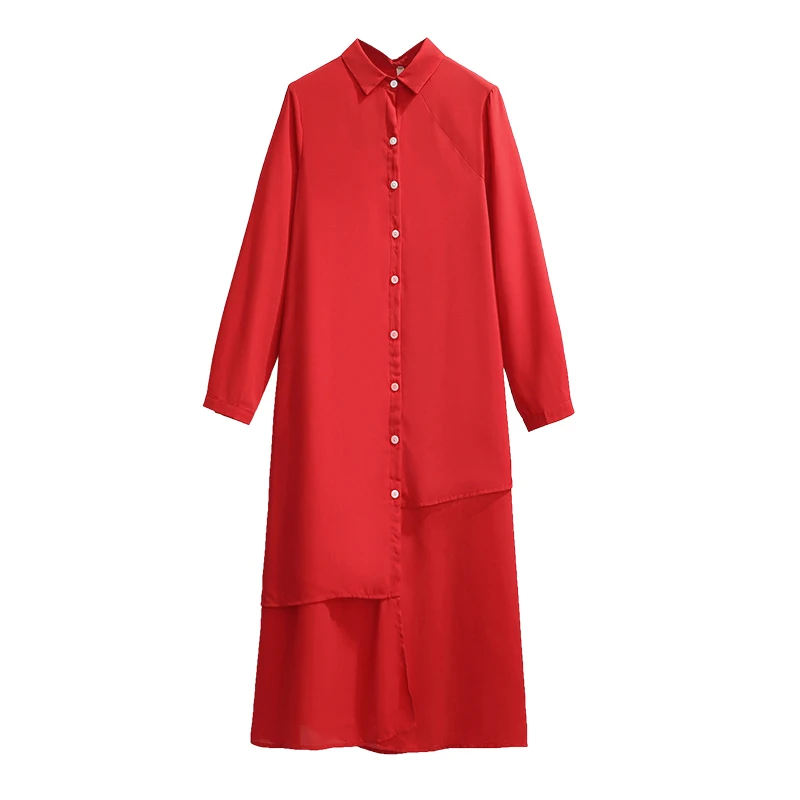 Plus Size L-4XL 2021 Summer Solid Chiffon Shirt Dress For Women Long Sleeves Turn-down Collar Loose Waist Asymmetrical Dresses
Plus Size L-4XL 2021 Summer Solid Chiffon Shirt Dress For Women Long Sleeves Turn-down Collar Loose Waist Asymmetrical Dresses