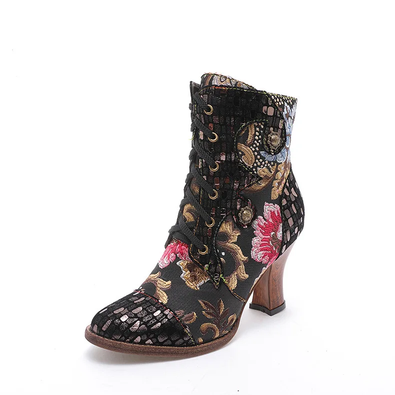 Boots children 2020 new national women's leather boots shoes handmade high heel middle tube women's Boots
Boots children 2020 new national women's leather boots shoes handmade high heel middle tube women's Boots