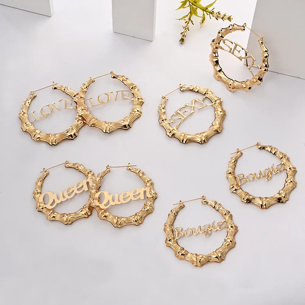 Gosun Custom Bamboo Hoop Earrings Customize Jewelry Name Earrings Bamboo Style Earrings With Statement Letters
Gosun Custom Bamboo Hoop Earrings Customize Jewelry Name Earrings Bamboo Style Earrings With Statement Letters